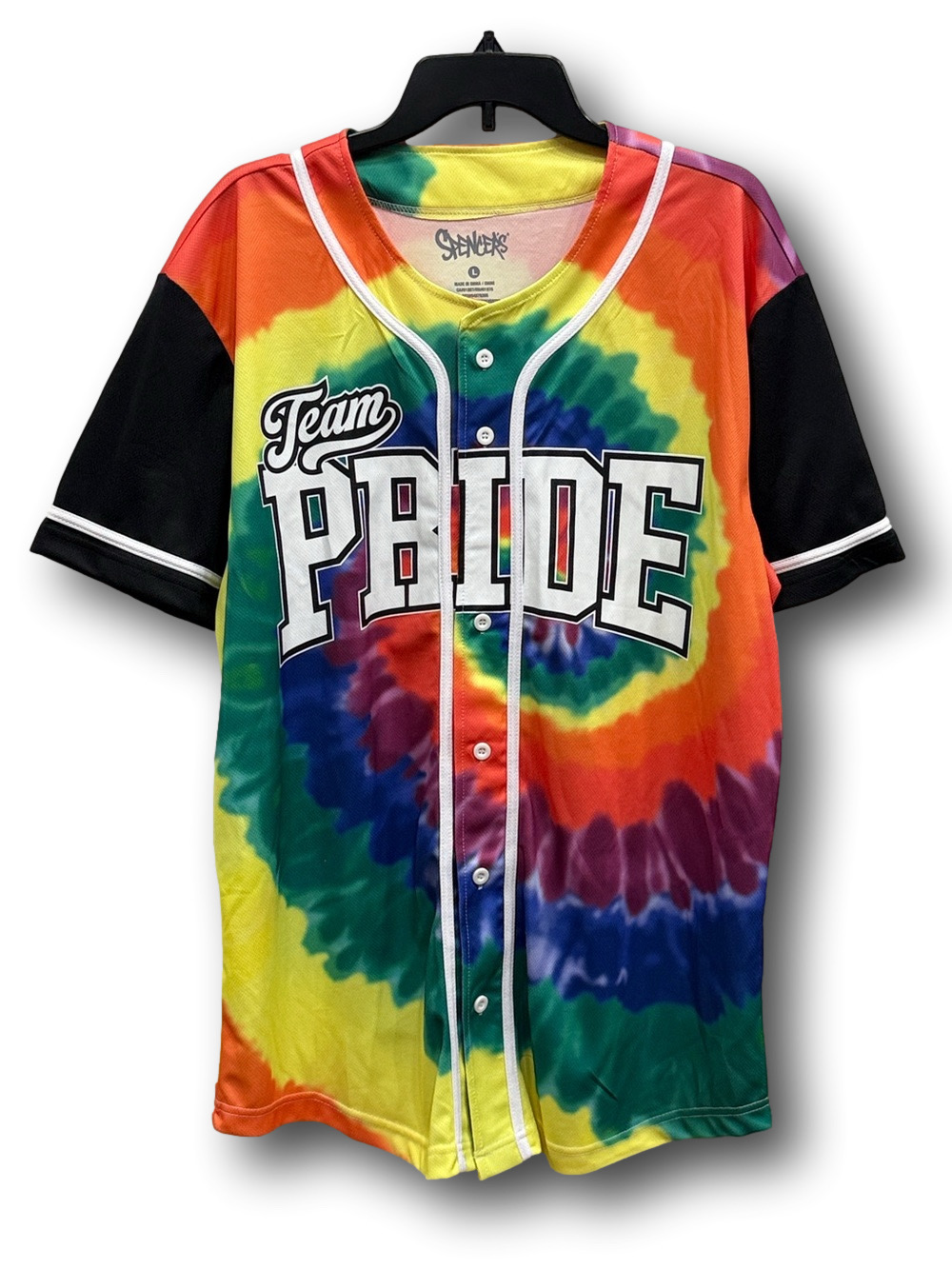 Team Pride Rainbow Tie-Dye Baseball Jersey - Size Large - NWT